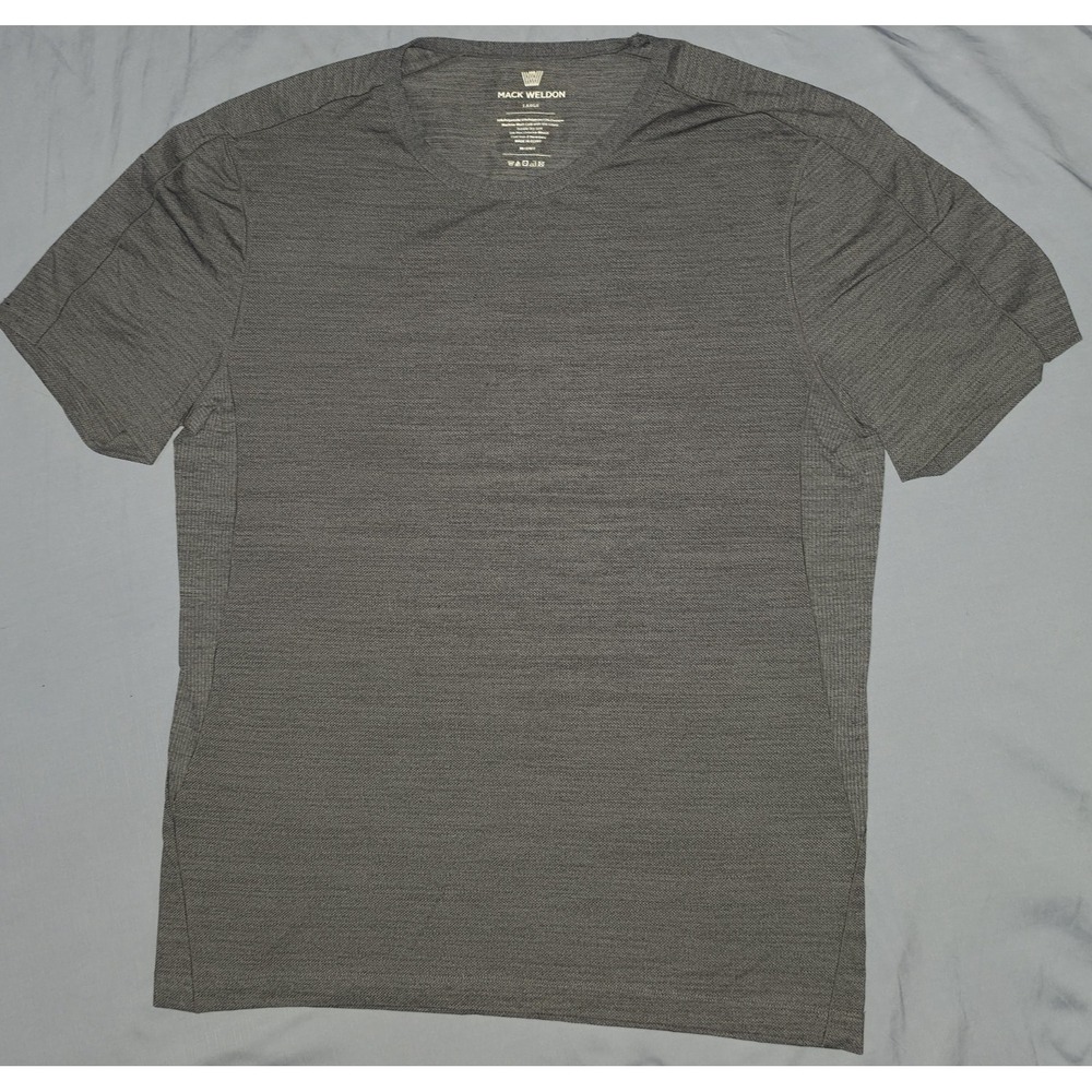 Mack Weldon Men's Performance Crew Neck T-Shirt Large Gray Short Sleeve Waffle